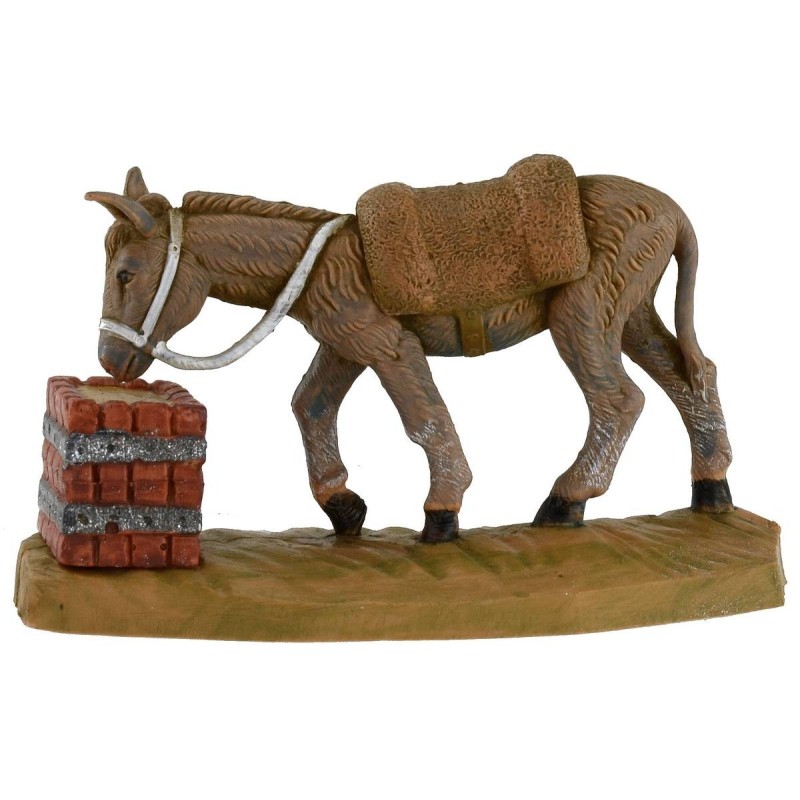 Burro con pesebre para estatuas de 10 cm Fontanini