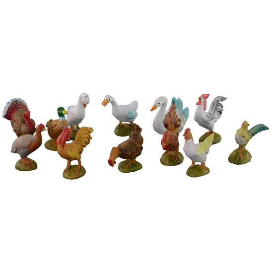 Set 12 fowl series 10 cm Fontanini