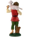 Good shepherd with sheep behind 12 cm in pvc