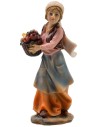 Oriental woman with basket cm 9 in resin