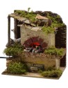 Wood-fired oven with fire effect light working for 15x10x15.5