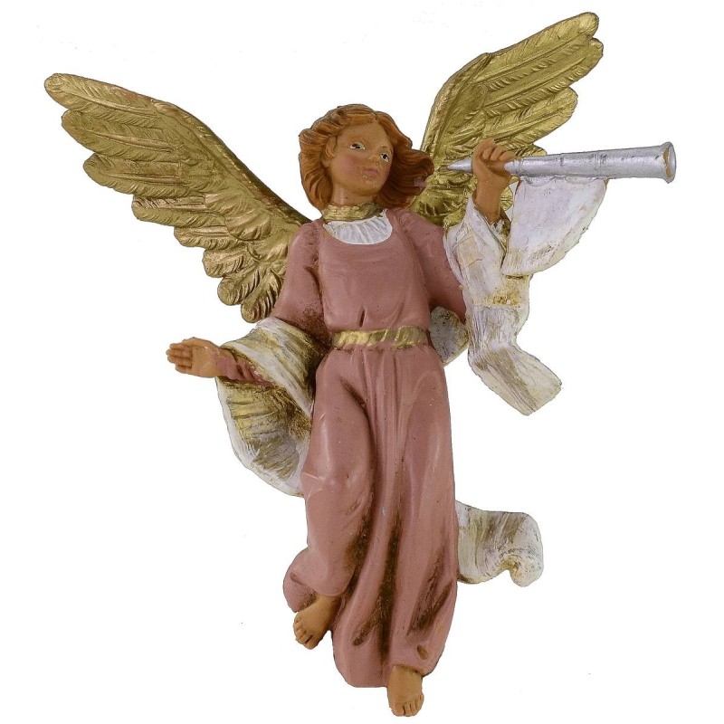 Pink angel with trumpet 12 cm Fontanini