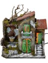 Illuminated house with functioning fountain cm 30x21x35 h