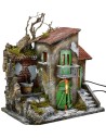 Illuminated house with functioning fountain cm 30x21x35 h