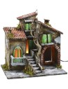 Illuminated houses with shop cm 30x21x29,5 h