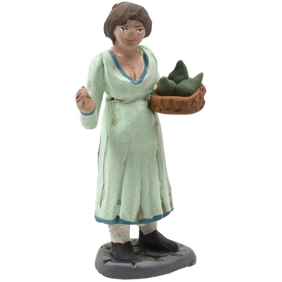 Woman with basket in hand 10 cm