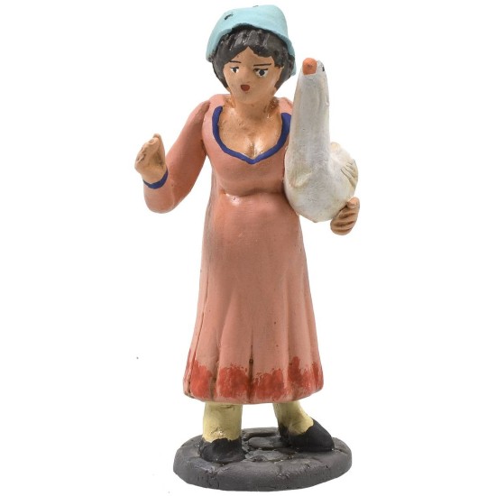 Peasant woman with goose 10 cm