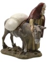 Eastern wayfarer with donkey in painted resin 10 cm Landi