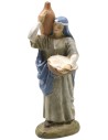 Woman with basket and amphora in painted resin 10 cm economic