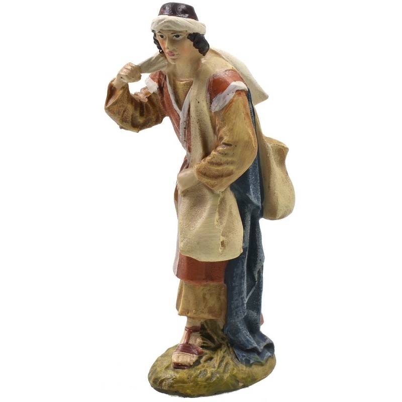 Shepherd with sacks in painted resin 10 cm Landi economic series