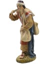 Shepherd with sacks in painted resin 10 cm Landi economic series