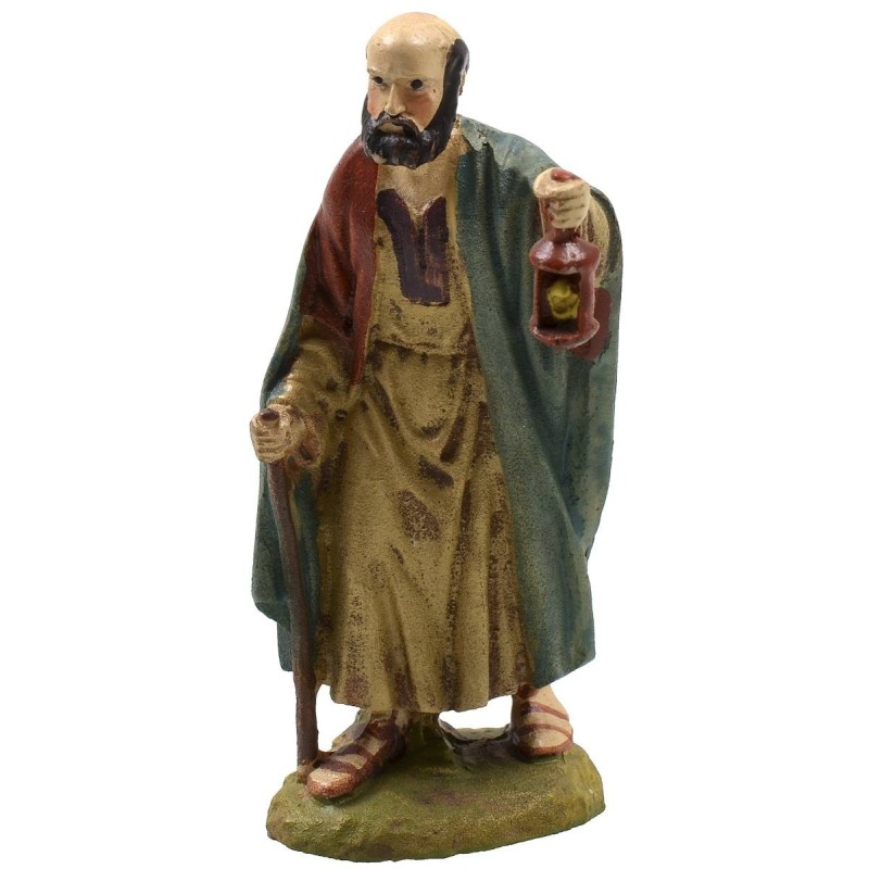 Man with lantern in painted resin 10 cm Landi economic series