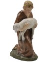 Kneeling shepherd with lamb in painted resin 10 cm Landi