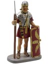 Roman soldier with shield and spear in painted resin 10 cm