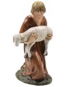 Adoring kneeling with lamb in painted resin 12 cm Landi