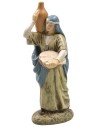 Woman with amphora and basket in painted resin 12 cm Landi