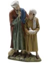 Oriental shepherd with child in painted resin 12 cm Landi