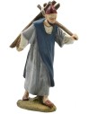 Woodcutter with wood in painted resin 12 cm Landi economic