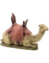 Seated dromedary with saddle in painted resin for statues 10 cm