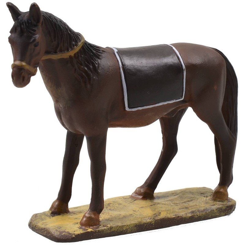 Horse with base in painted resin for statues 10 cm Landi