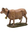 Ox with cowbell in painted resin for statues 12 cm Landi