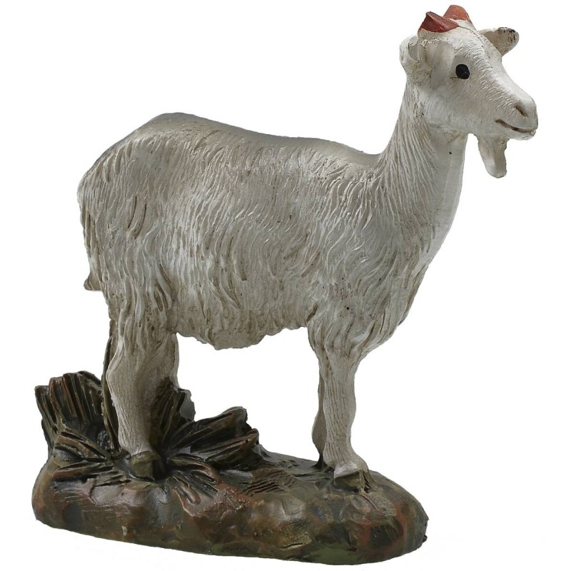 Goat with base in painted resin for statues 12 cm Landi