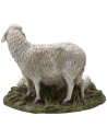 Pair of sheep with painted resin base for statues 12 cm Landi