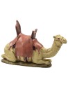 Seated dromedary with saddle in painted resin for statues 12 cm