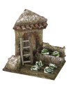 Nativity garden with corner ruin 11.5x9x11.5 h for statues of 6