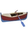 Painted wooden boat with oars 20x9.5x5.5 cm h