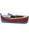 Painted wooden boat with oars 20x9.5x5.5 cm h
