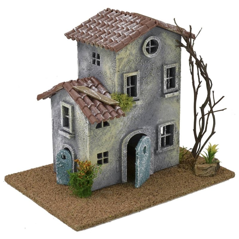 Casa con fiori cm 24x16x20,5 h per statue da 6 cm Mondo Presepi