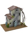 Casa con fiori cm 24x16x20,5 h per statue da 6 cm Mondo Presepi