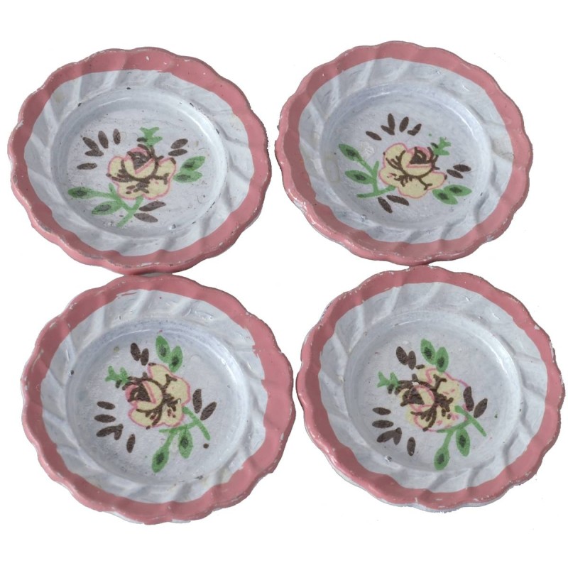 Set of 4 decorated ceramic plates ø 2.4 cm