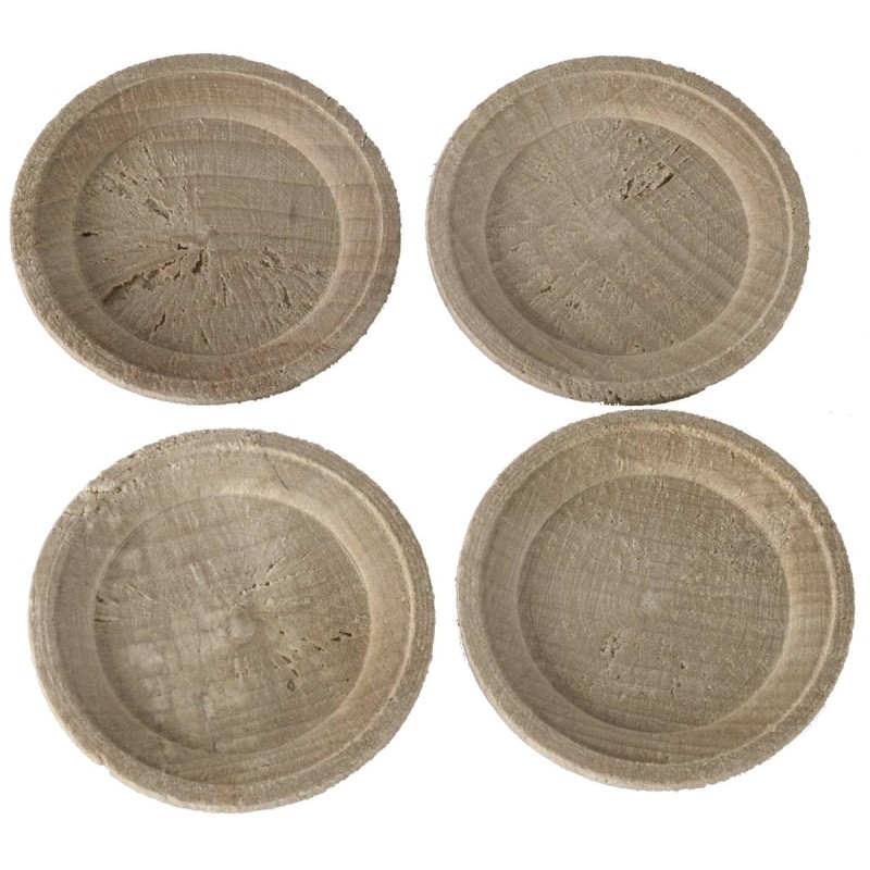 Set of 4 wooden plates ø 4.4 cm