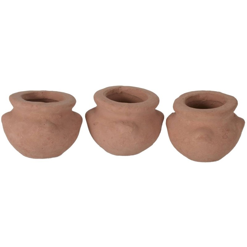 Conjunto de 3 macetas de terracota de 3 cm de altura. Mundo Pesebres