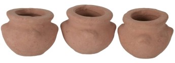 Set 3 vasi in terracotta cm 3 h. Mondo Presepi