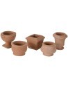 Set of 5 terracotta vases cm 2,4-2,9 h.