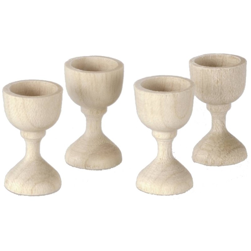 Set 4 calici in legno ø 1x1,8 cm Mondo Presepi