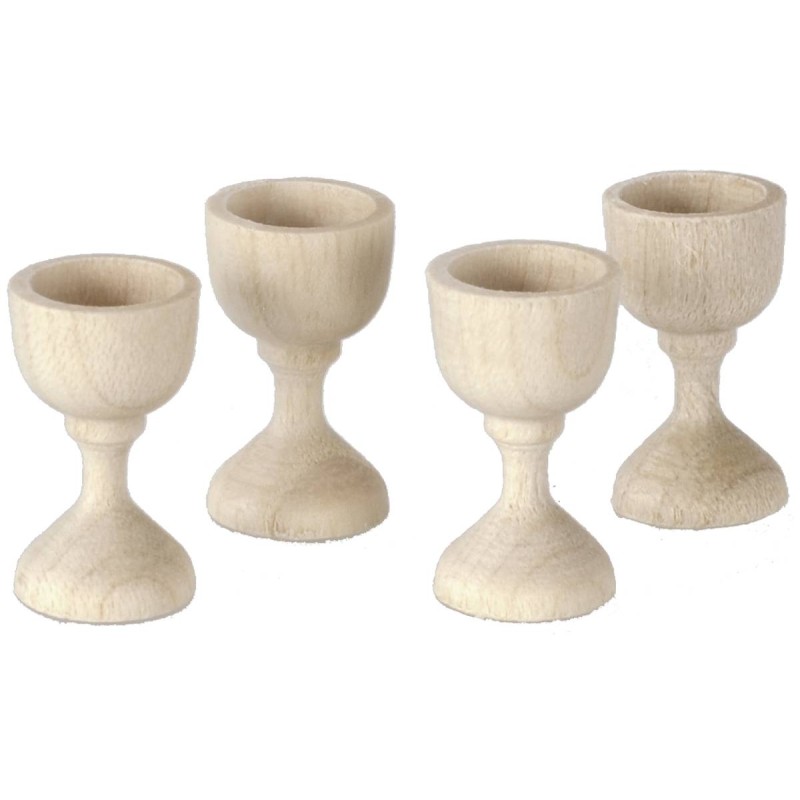 Set of 4 wooden goblets ø 1x1.8 cm