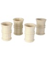 Set of 4 glasses worked in wood ø 1x1.5 cm