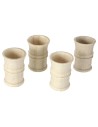 Set of 4 glasses worked in wood ø 1x1.5 cm