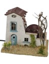 Farmhouse with working water mill cm 19x15x15.5 h for statues