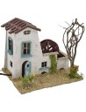 Farmhouse with working water mill cm 19x15x15.5 h for statues