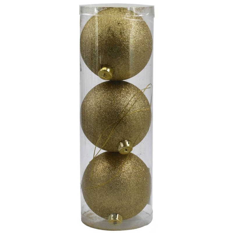 Conjunto de 3 bolas doradas brillantes ø 12 cm para árbol de Navidad Mondo