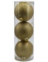 Conjunto de 3 bolas doradas brillantes ø 12 cm para árbol de Navidad Mondo