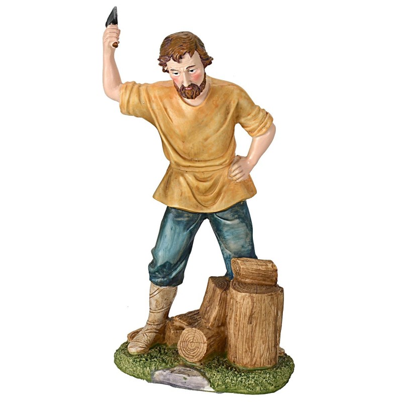 Woodcutter cm 27 in resin