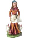 Peasant with hens 27 cm in resin