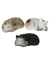 Set of three sleeping cats in resin for statues 12 cm