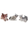 Set of three resin cats for statues 8 cm